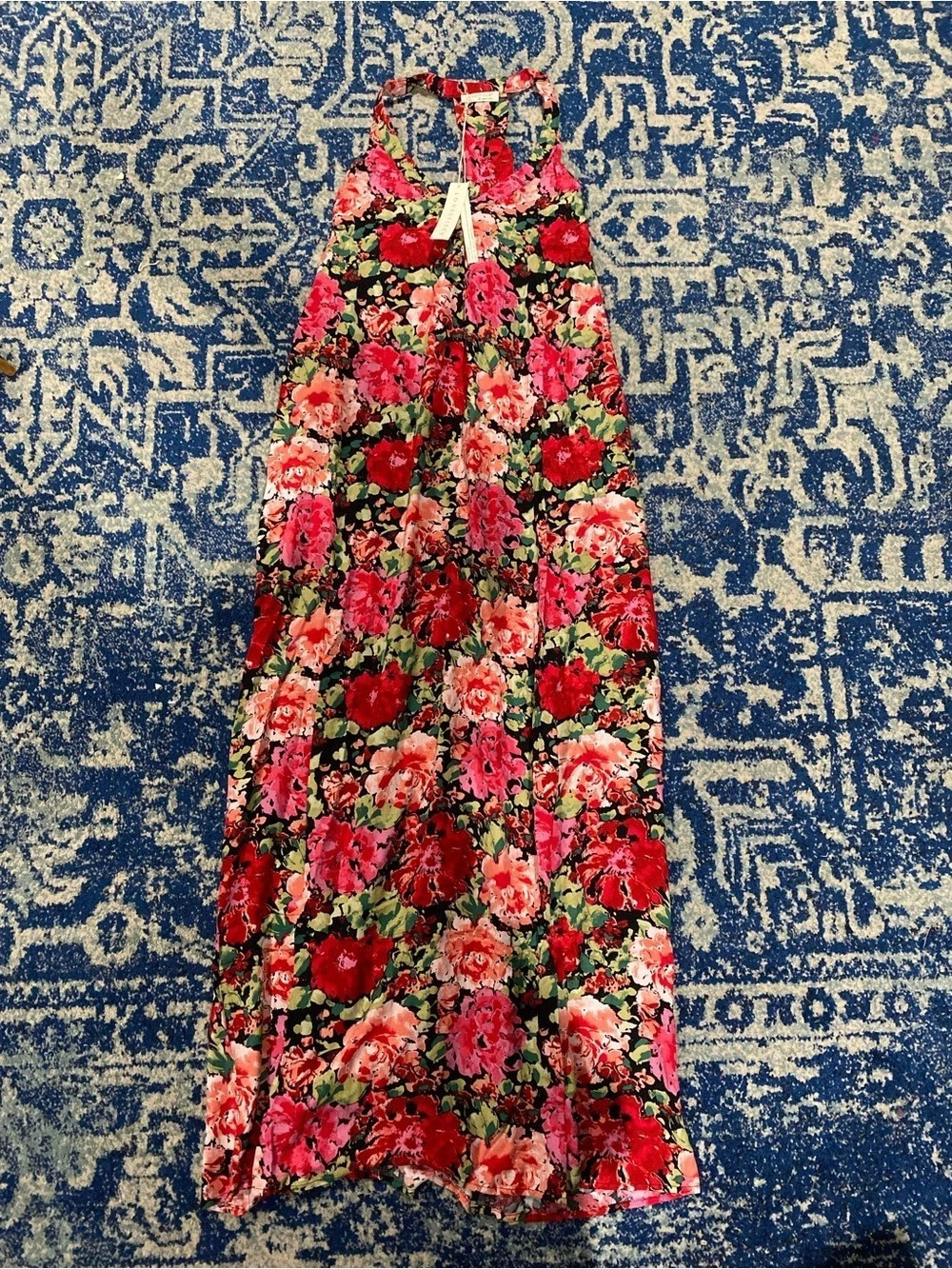 Lovestitch Floral Maxi Dress in Red & Black Size Small NWT
